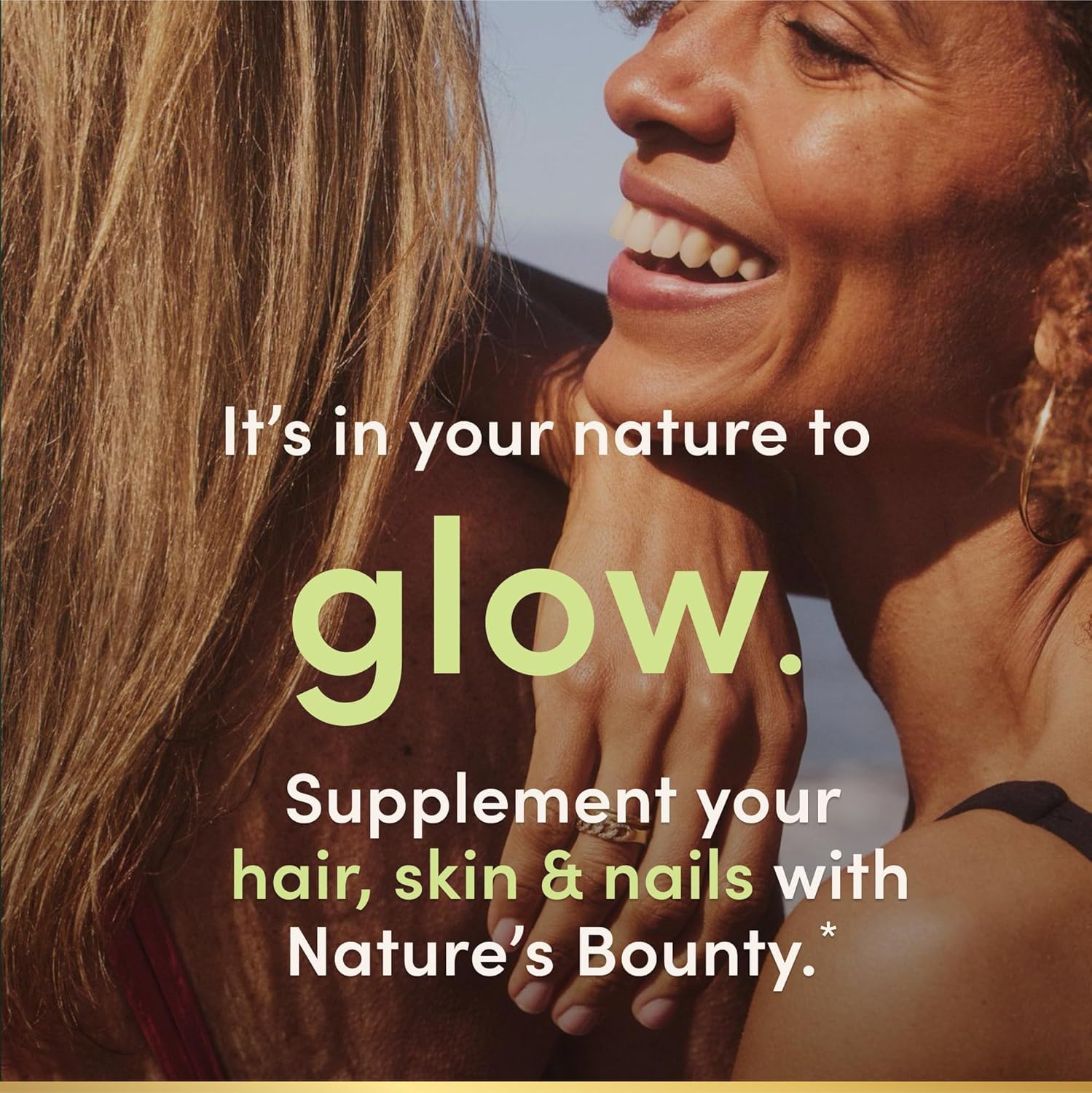 Nature's Bounty frasco junto a regla para comparar tamaño y cantidad de tabletas
