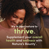 Nature's Bounty comparación de tamaño para visualizar cantidad y escala