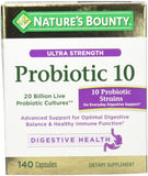 Nature's Bounty frasco frontal que muestra 140 cápsulas y etiqueta clara