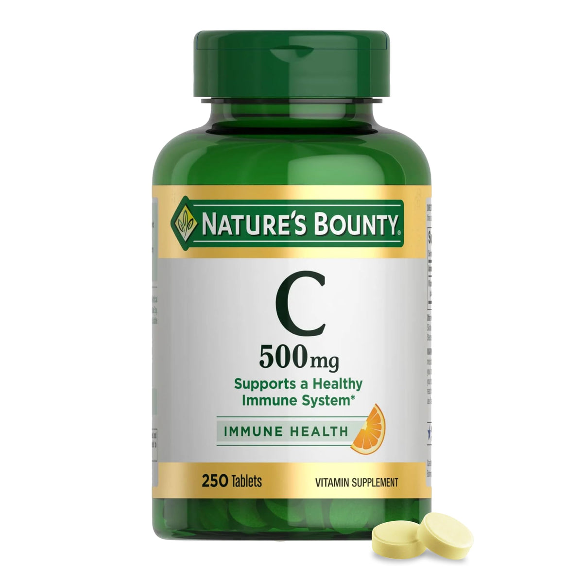 Nature's Bounty frente del envase mostrando 250 tabletas y etiqueta clara