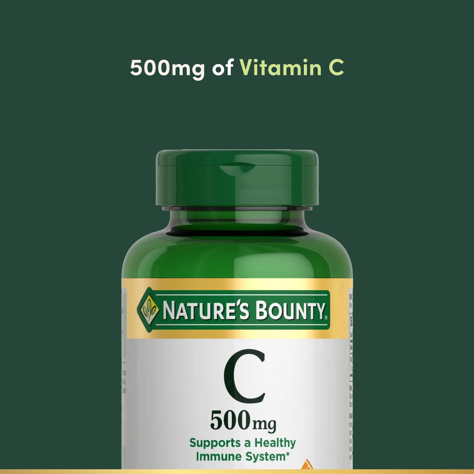 Nature's Bounty tabletas en mano resaltando la conveniencia de consumo