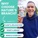 NATURE'S BRANCH detalle de la etiqueta con información de 400 mg, transparencia