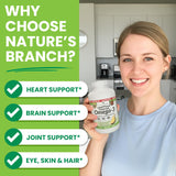 NATURE'S BRANCH detalle de etiqueta con niveles de EPA y DHA altos