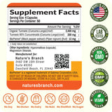 NATURE'S BRANCH ingredientes: raíz de cúrcuma orgánica y extracto estandarizado