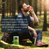 NATURE'S CALLING polvo integrado en batido de frutas como opción de consumo diario