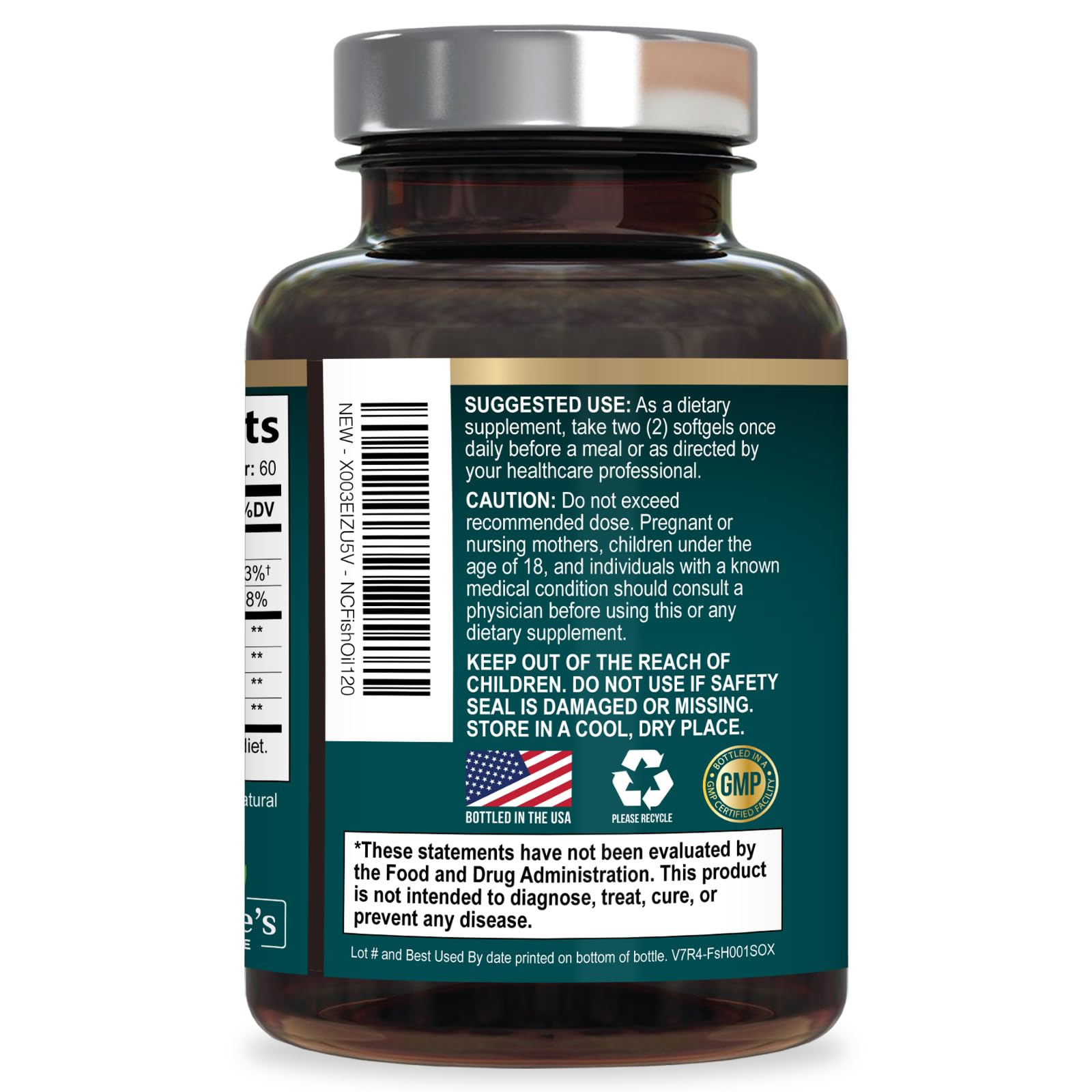 Nature's Choice envase abierto con softgels ordenados, facilidad de uso