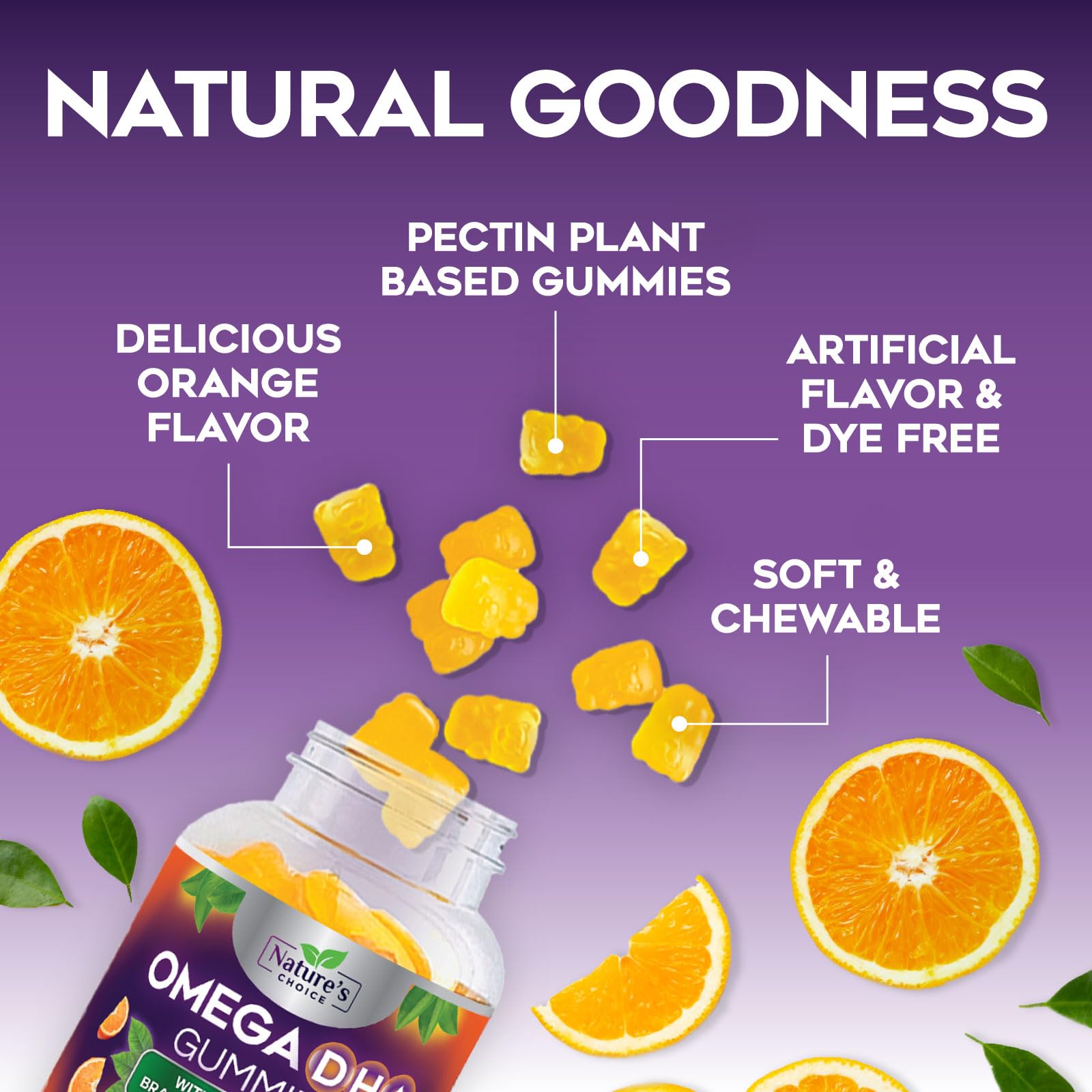 Nature's Choice gomita en mano destacando tamaño práctico para adultos