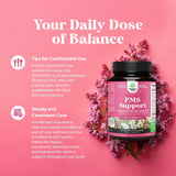 Natures Craft etiqueta legible con ingredientes clave para equilibrio hormonal