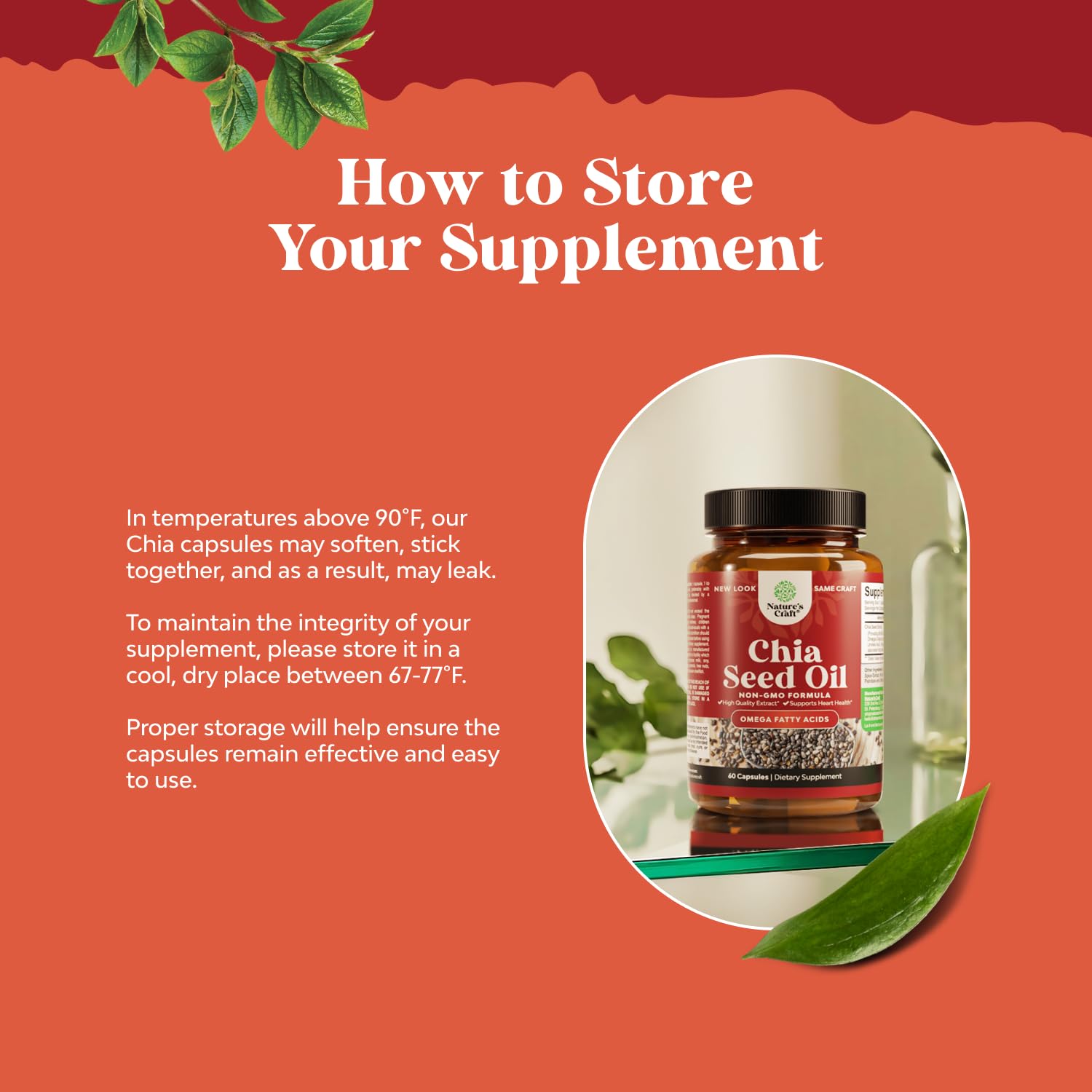 Natures Craft etiqueta nutricional del frasco destacando ingredientes clave