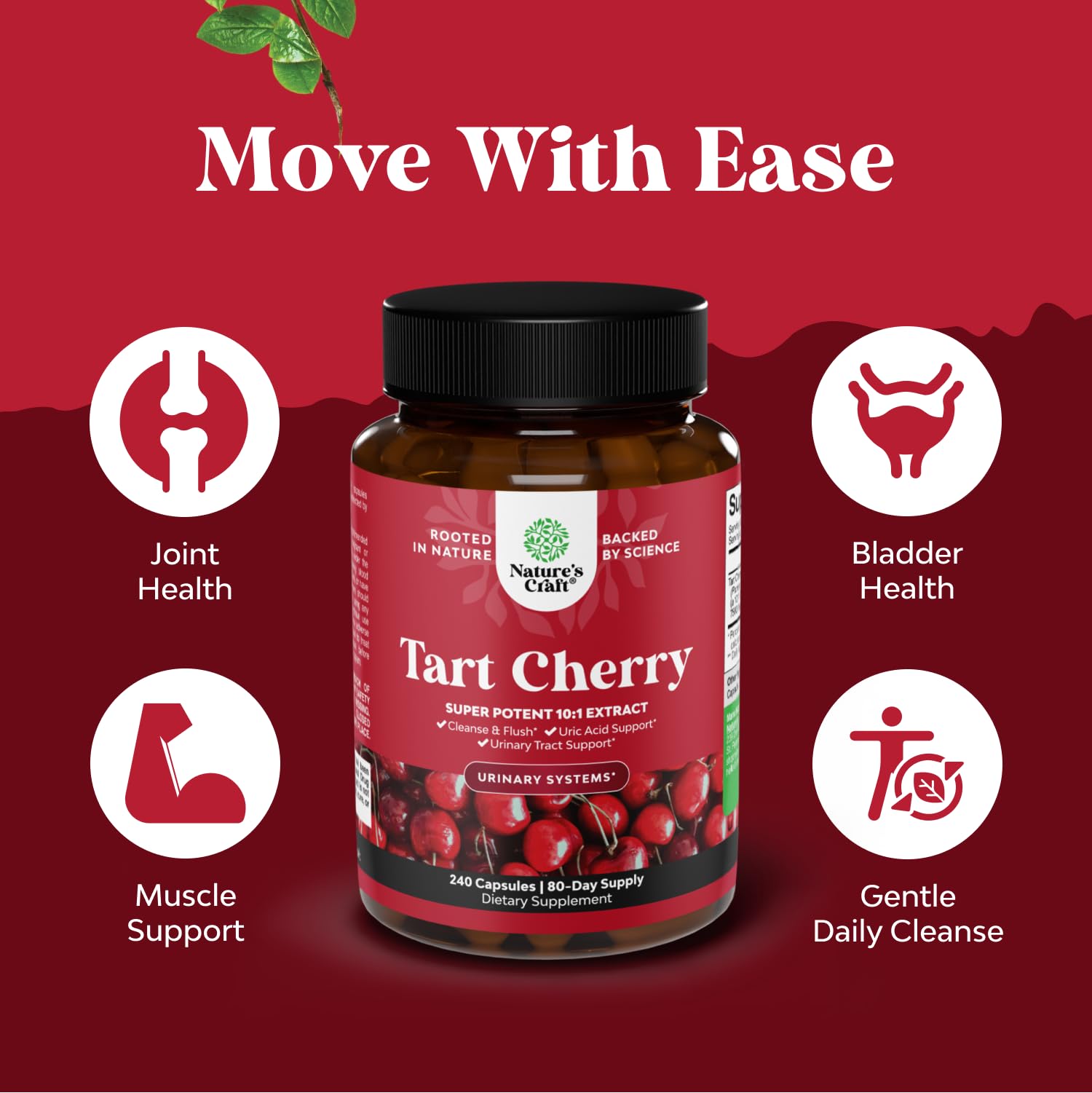 Natures Craft etiqueta nutricional y claims limpios destacando ingredientes y pruebas