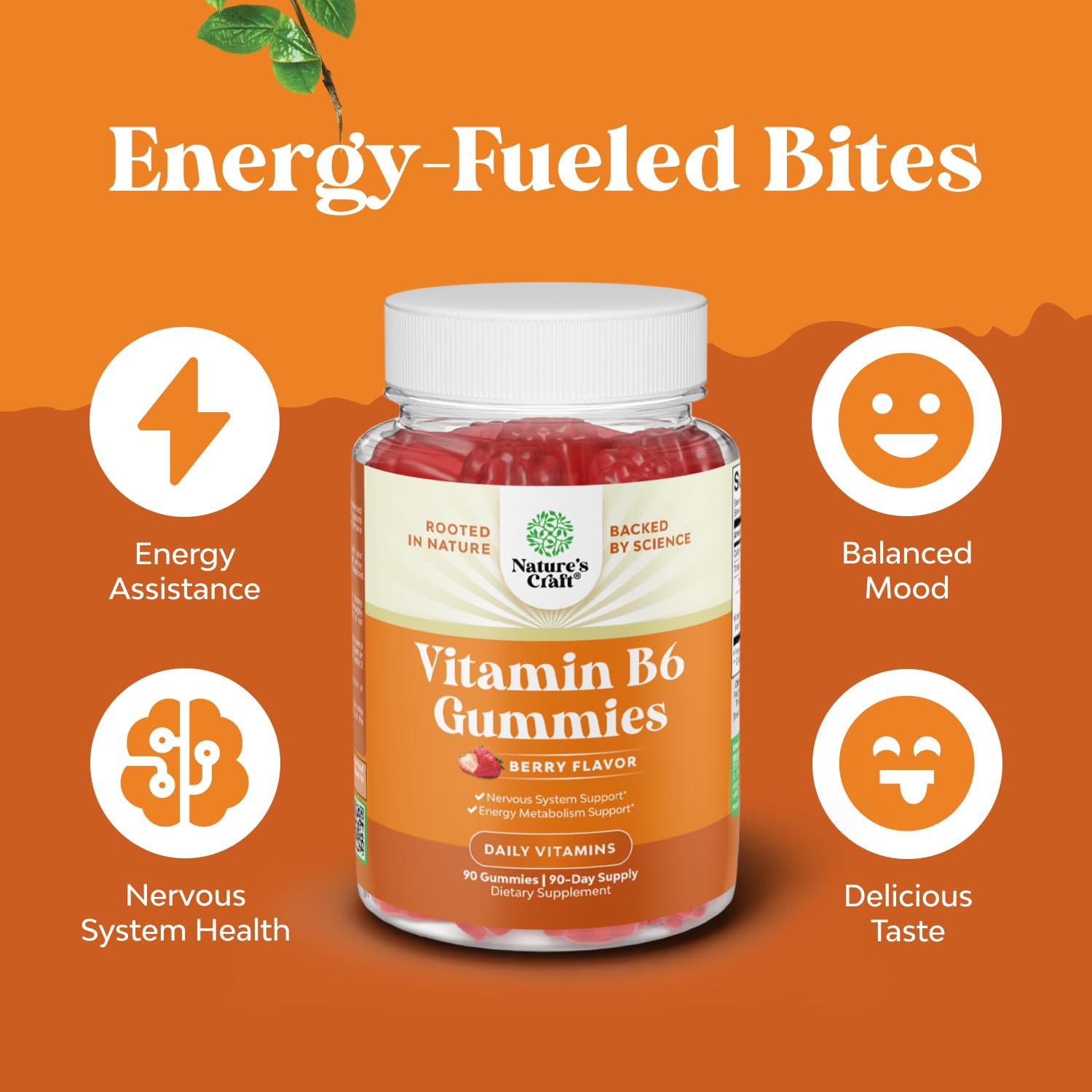 Etiqueta nutricional Natures Craft con 50 mg de vitamina B6 por porción