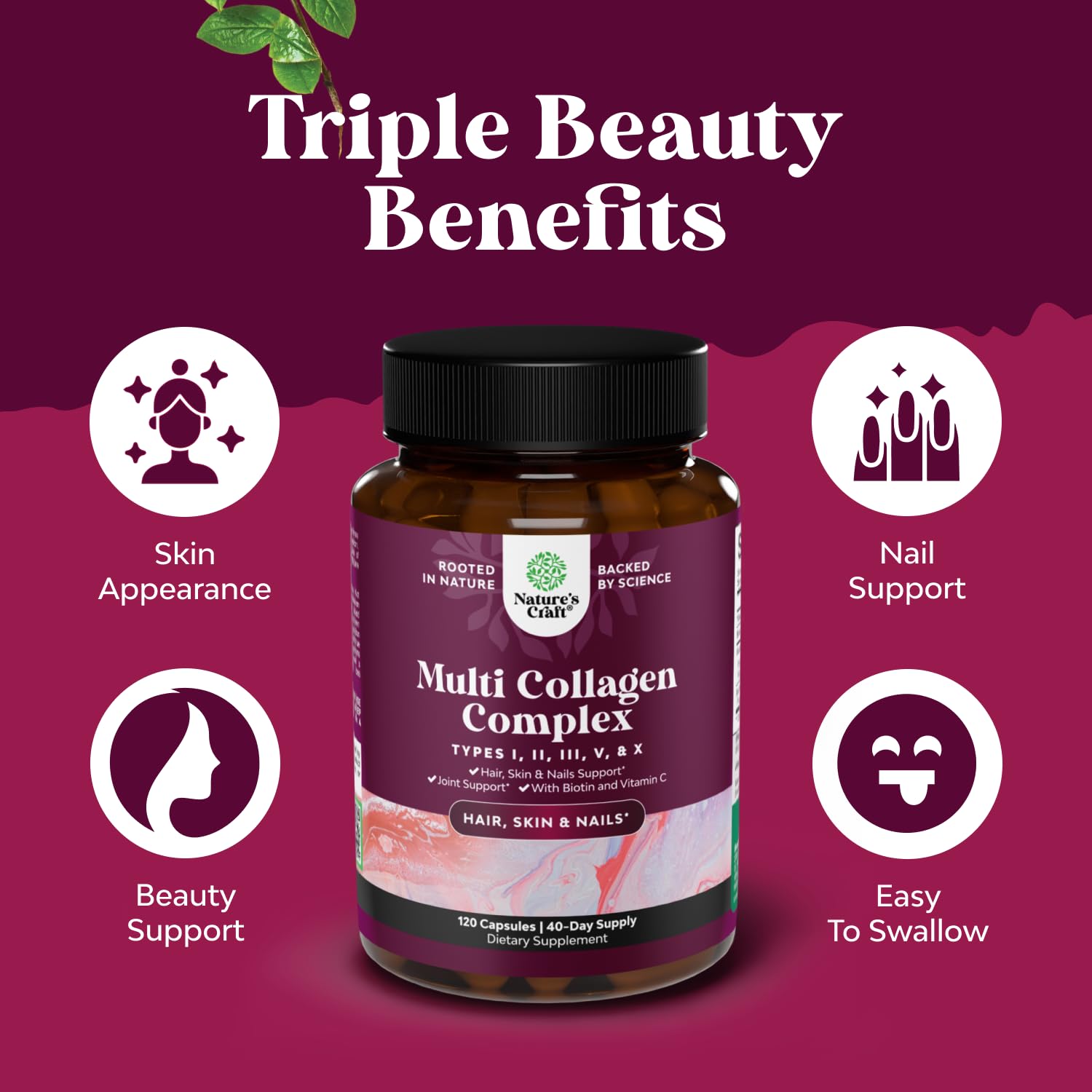 Natures Craft etiqueta nutricional con ingredientes y dosis visibles