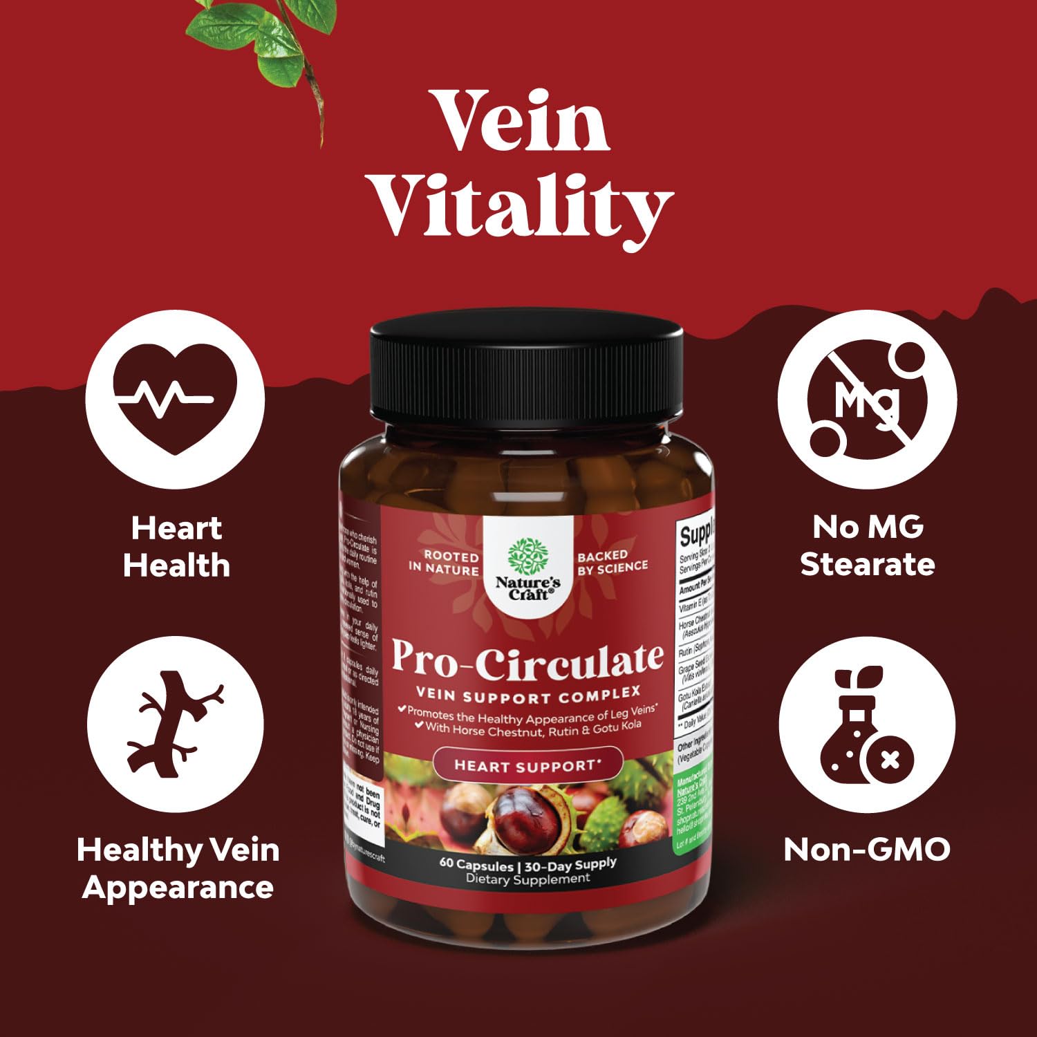 Natures Craft etiqueta nutricional visible para ver ingredientes y dosis