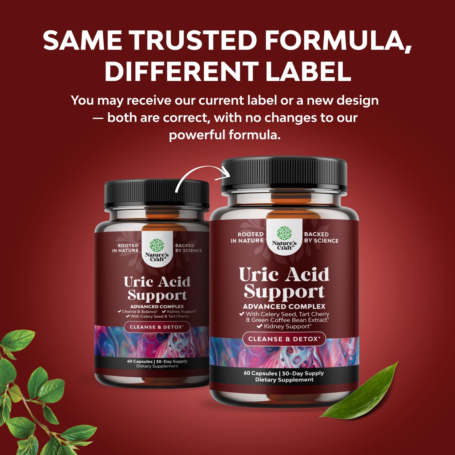 Natures Craft etiqueta nutricional ampliada mostrando ingredientes clave y pureza
