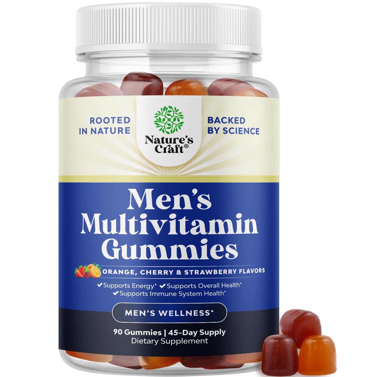 Natures Craft frasco de 90 gominolas multivitamínicas para uso diario y fácil adherencia