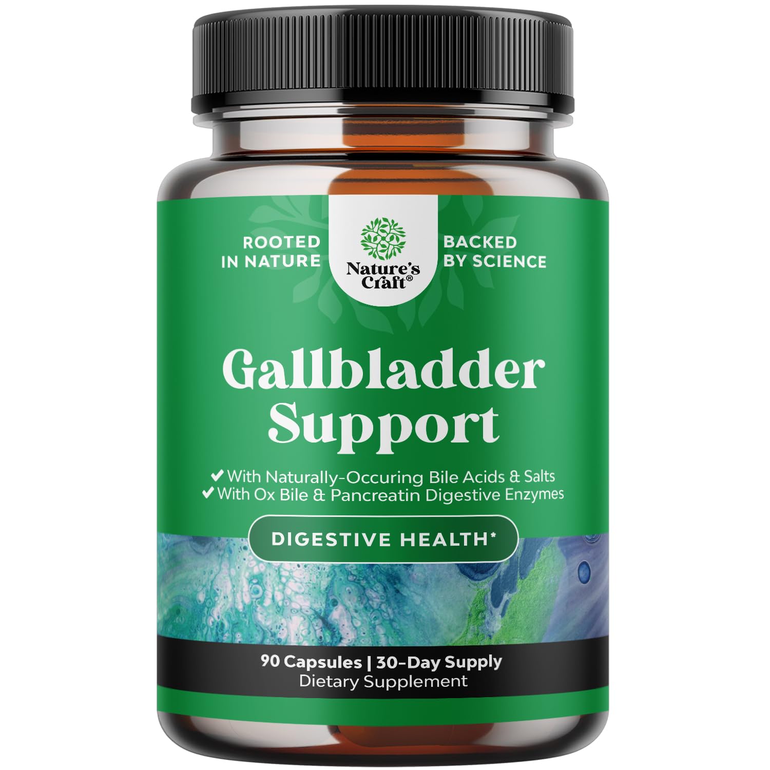 Nature’s Craft frente del empaque mostrando 90 cápsulas y beneficios digestivos