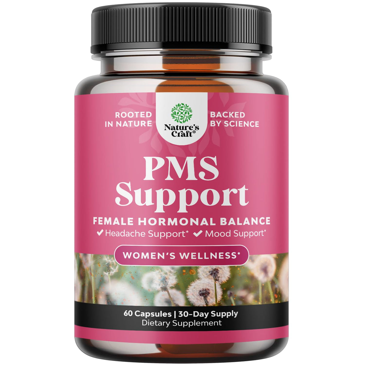 Natures Craft frontal del envase mostrando fórmula para alivio menstrual