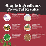 Natures Craft ingredientes naturales como maca negra y ginseng para respaldo botánico
