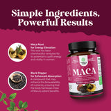 Natures Craft tres tipos de maca roja amarilla negra en primera plana