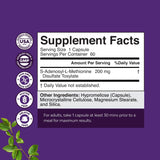 Natures Craft gráfico que destaca la dosis de 200 mg por cápsula