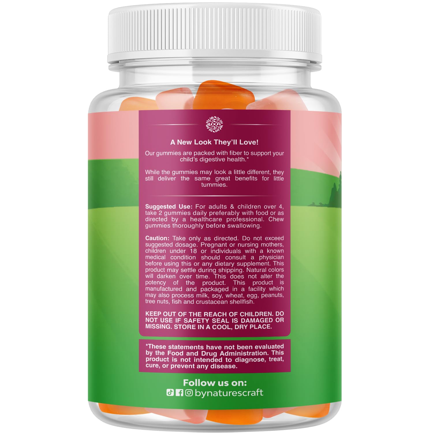 Natures Craft sello non-gmo en empaque subrayando ingredientes no OGM