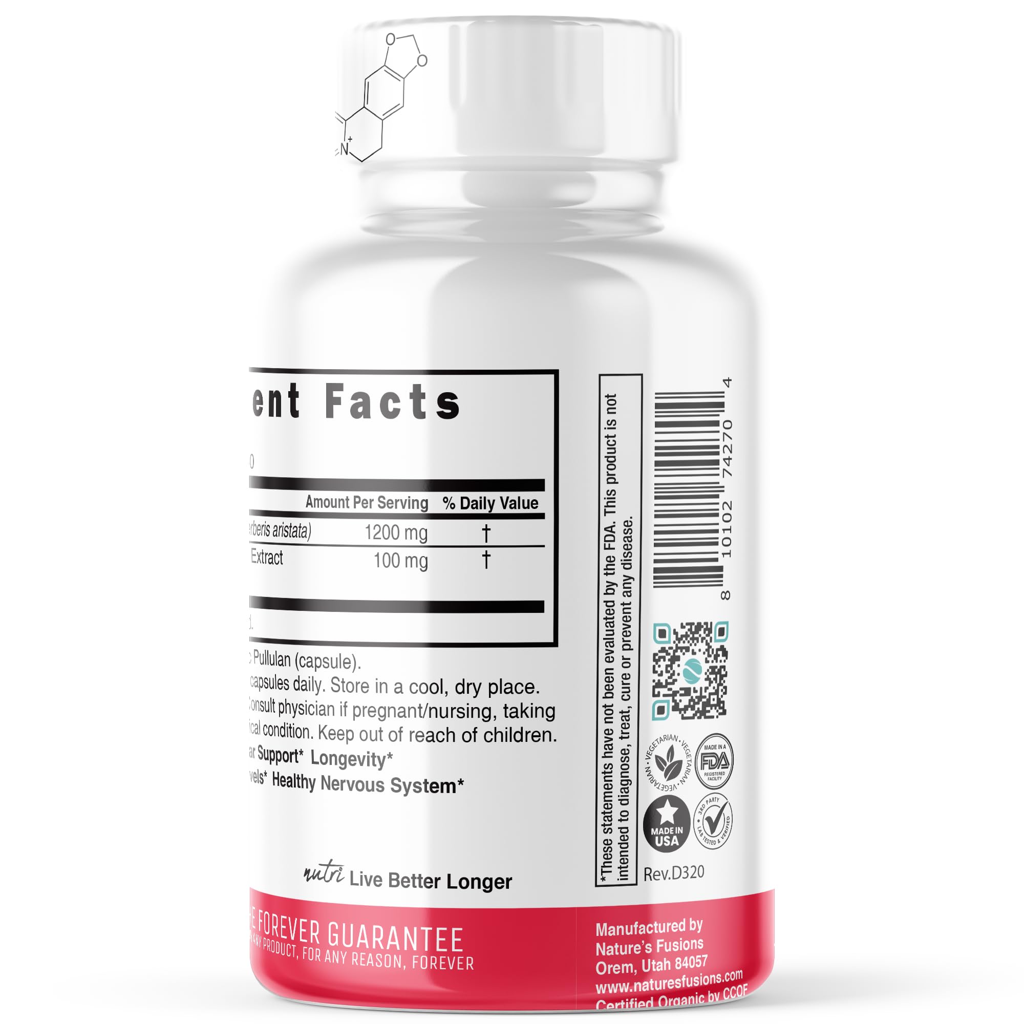 Nature's Fusions caja abierta con cápsulas para visualizar cantidad y presentación
