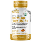 Nature's Fusions envase frontal Nutri Organic Turmeric Curcumin mostrando la dosis