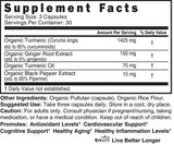 Nature's Fusions ingredientes orgánicos jengibre, pimienta y cúrcuma para absorción