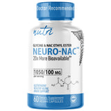 Nature's Fusions frasco frontal del Neuro NACET mostrando etiqueta clara y beneficio de biodisponibilidad