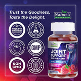 Nature's Gummies etiqueta con lista de ingredientes y sello de calidad