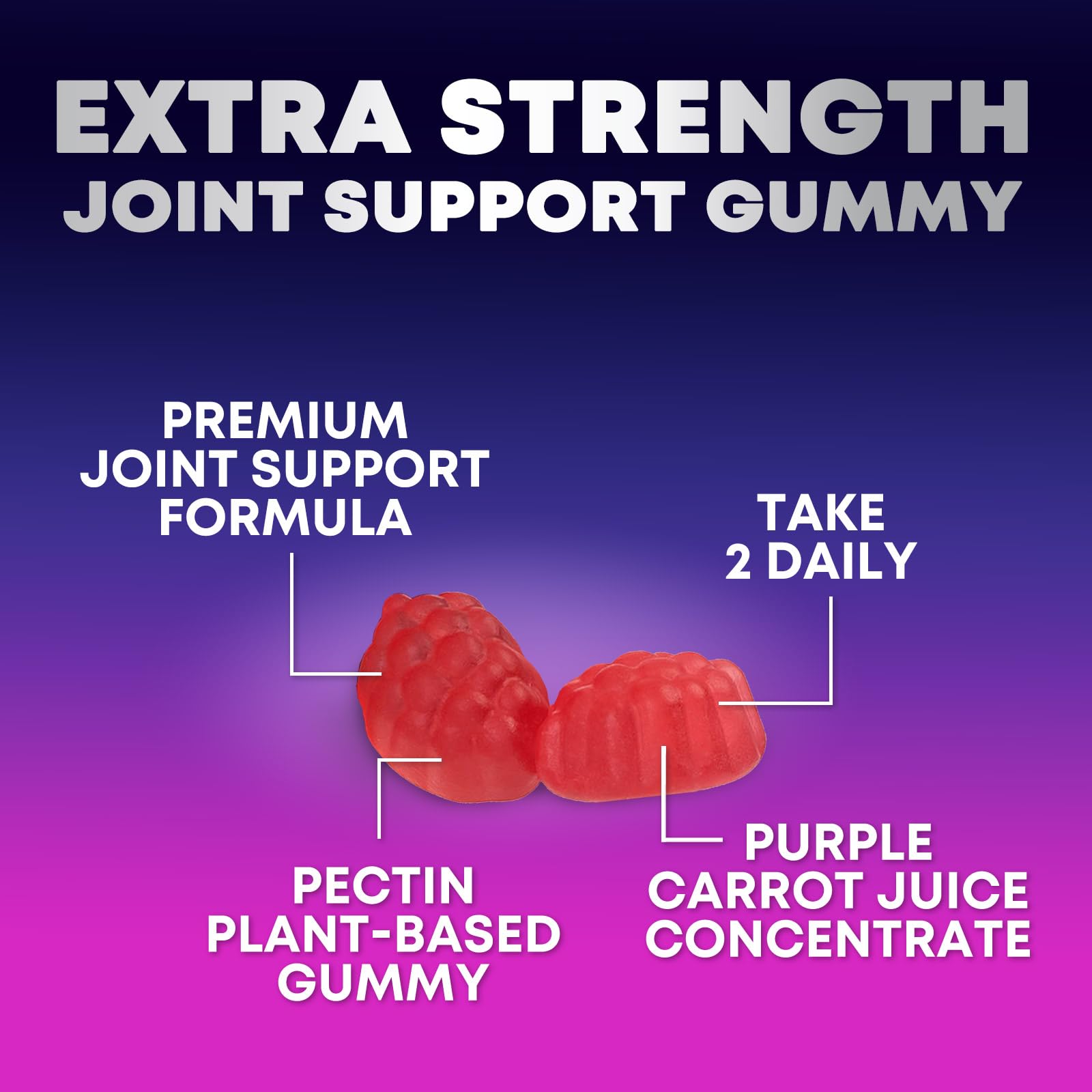 Nature's Gummies comparación de tamaño que indica 120 gomitas por frasco