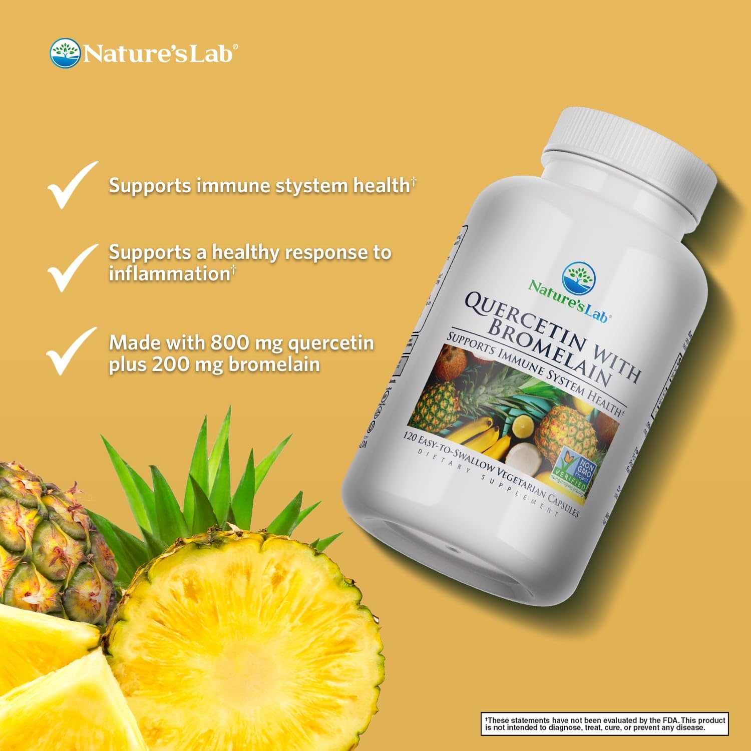 Nature's Lab etiqueta con ingredientes y certificaciones para confianza