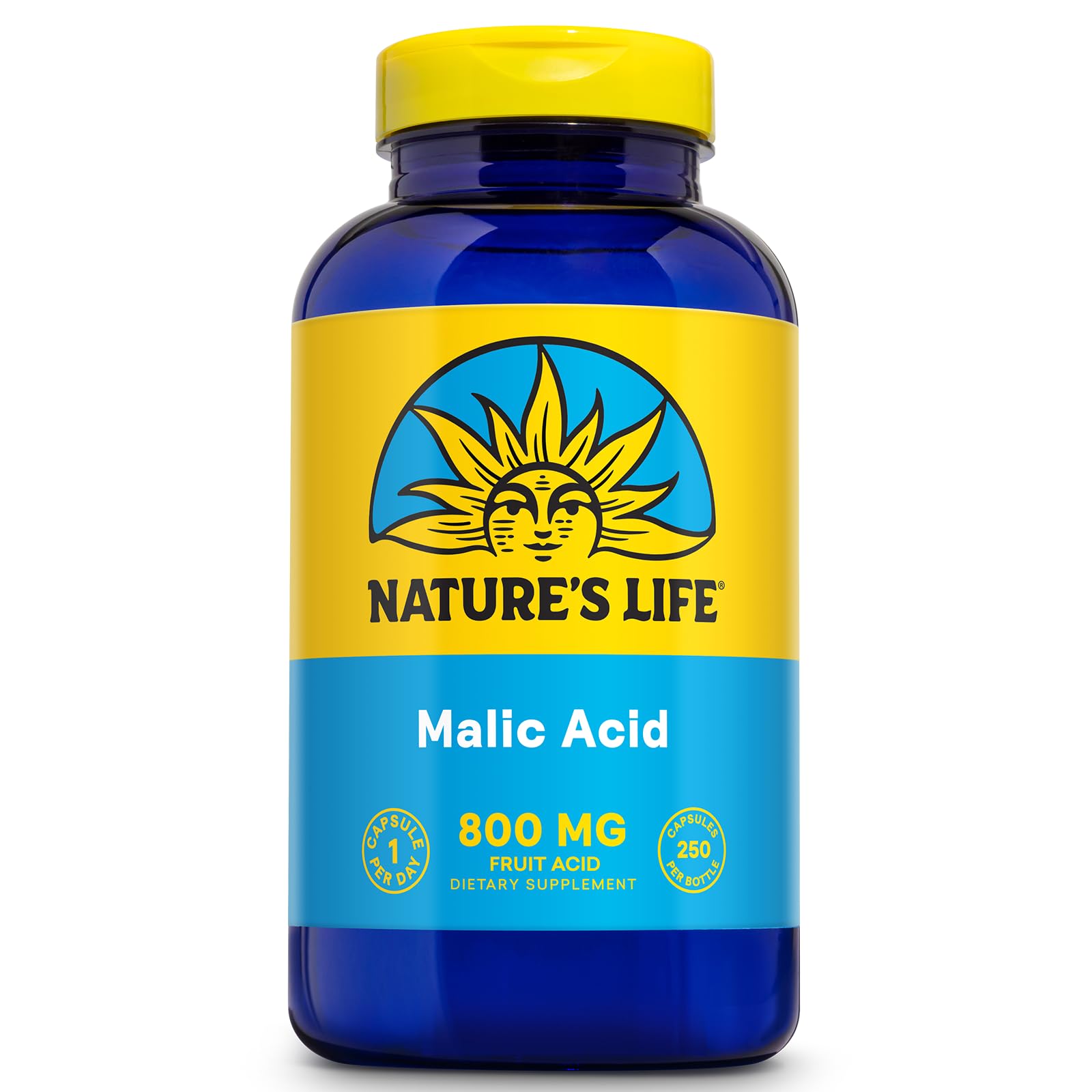 Nature's Life frasco frontal mostrando 250 tabletas y etiqueta clara