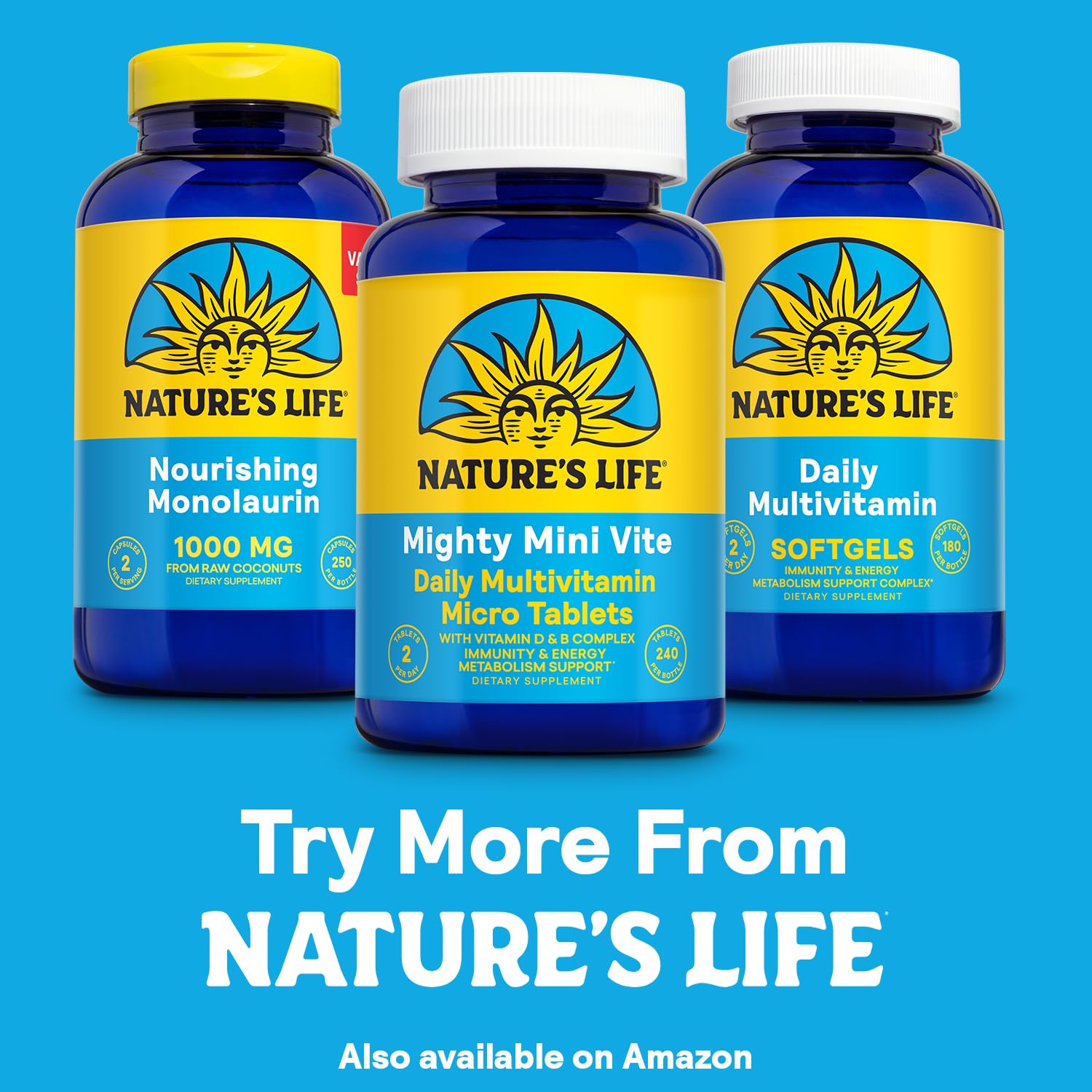 Nature's Life comparación de tamaño con moneda para escala y conveniencia