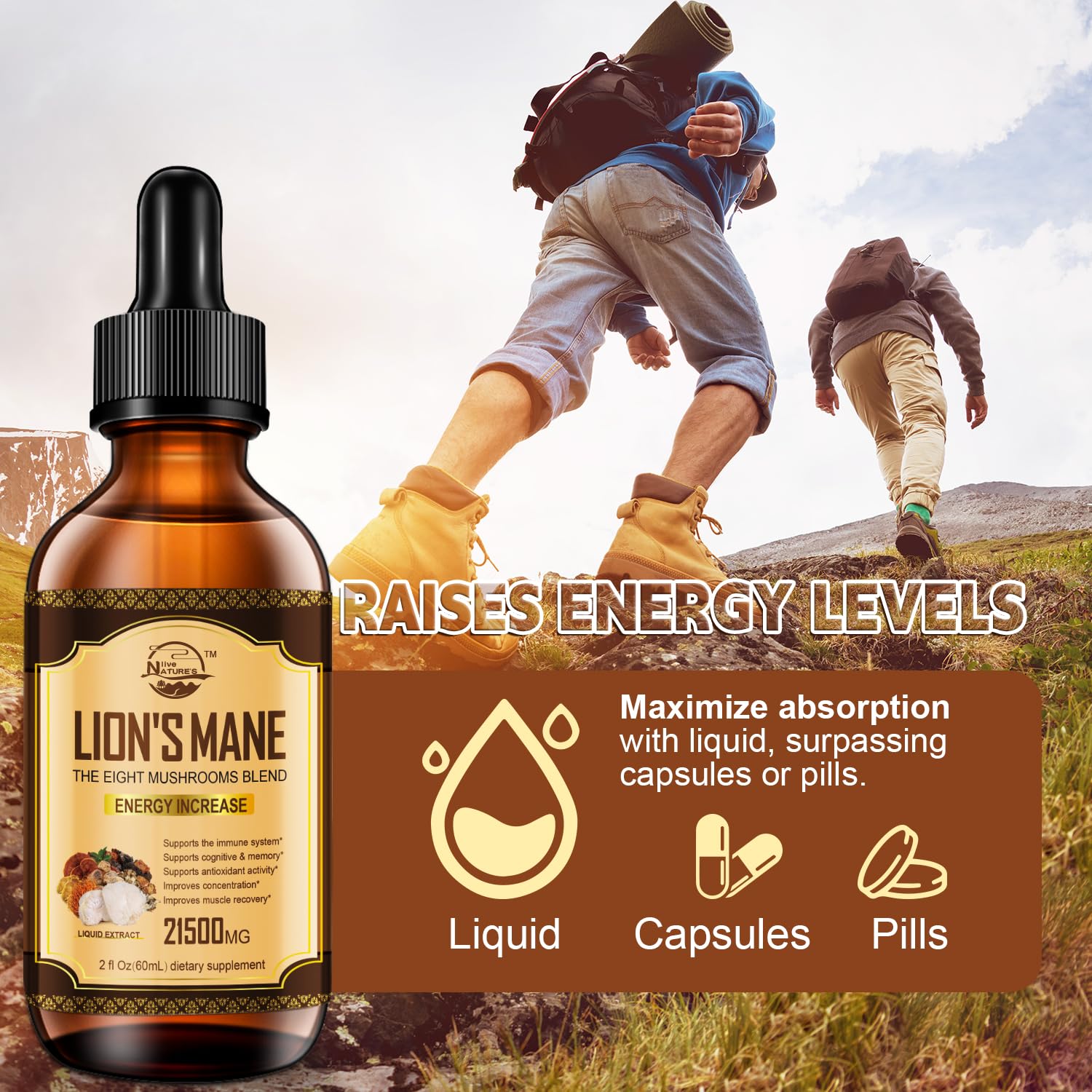 Nature's live frasco junto a regla para comparar tamaño y duración