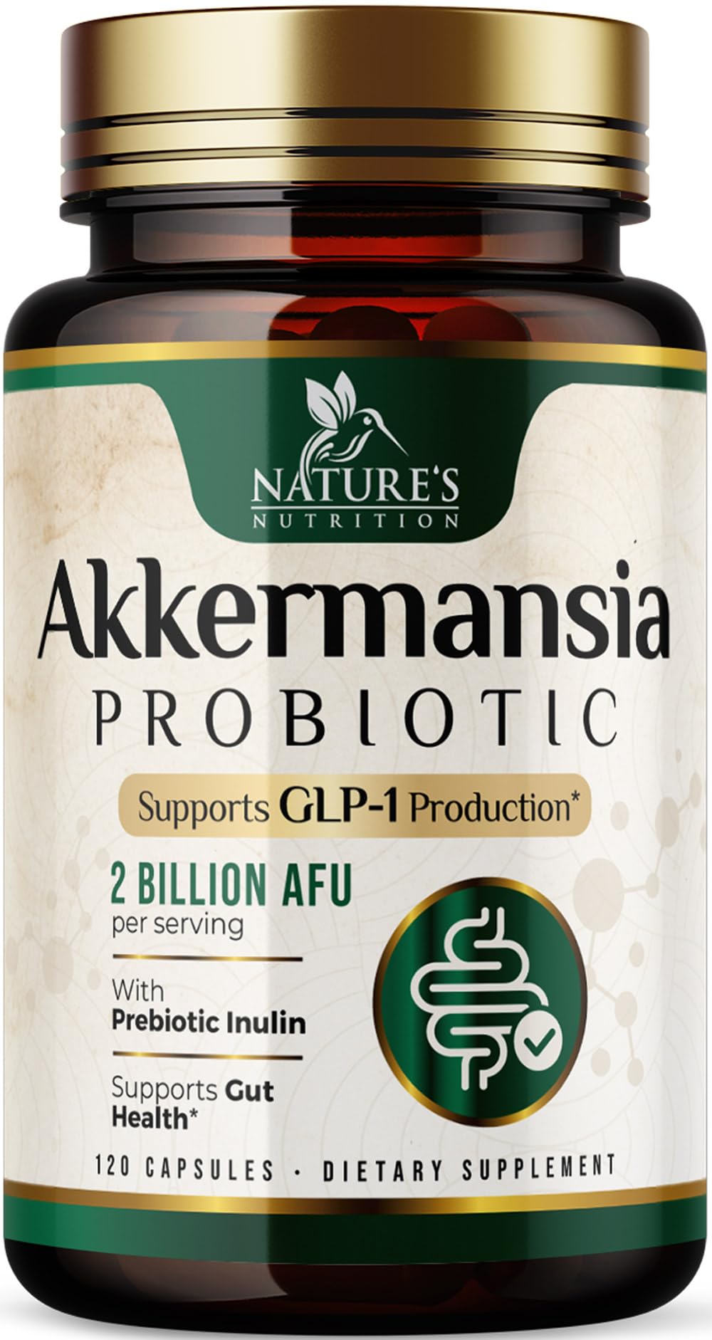 Nature's Nutrition frasco frontal mostrando marca y beneficio digestivo
