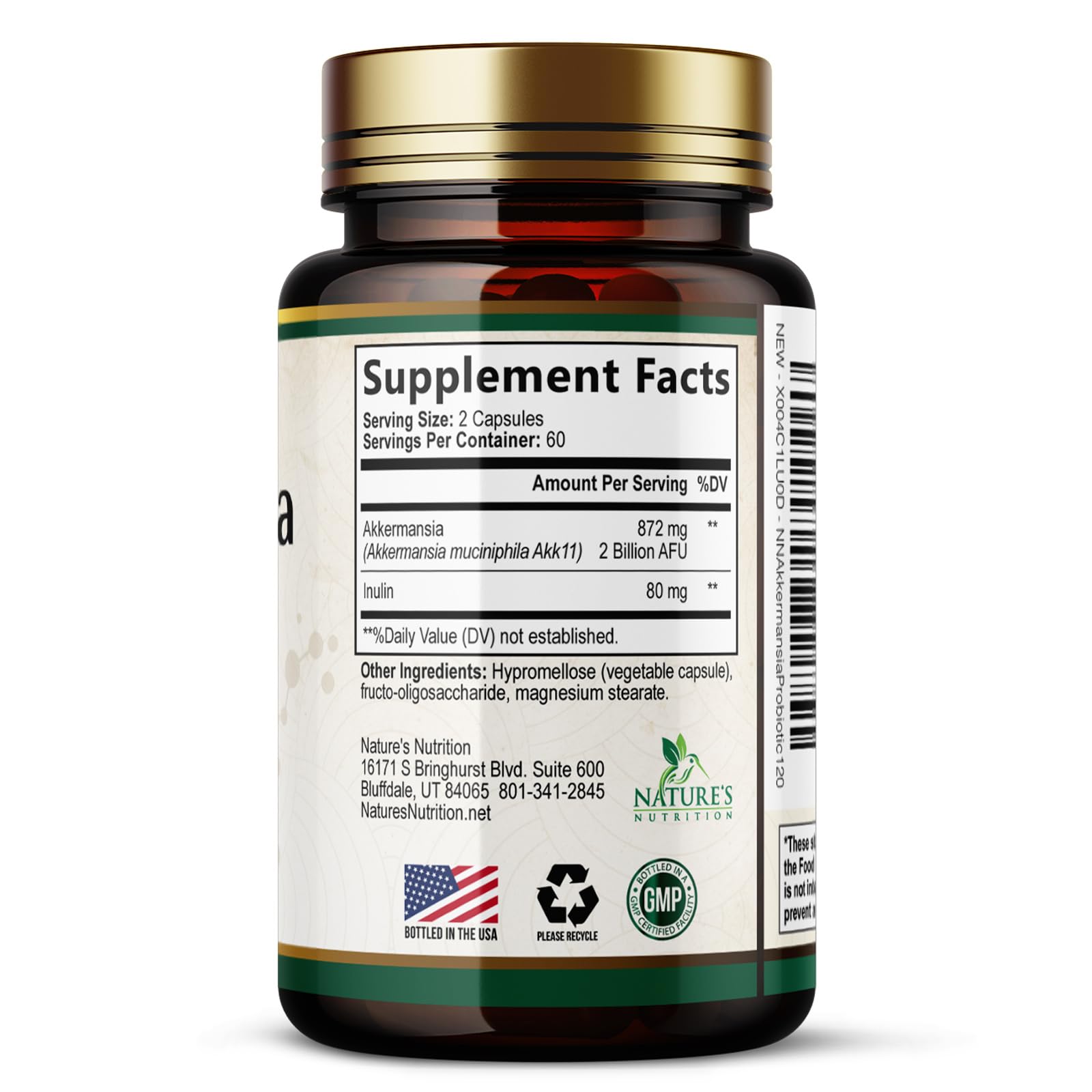 Nature's Nutrition inulina y listado de ingredientes prebióticos