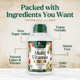 Nature's Nutrition botella sobre mesa de cocina sugiere uso cotidiano