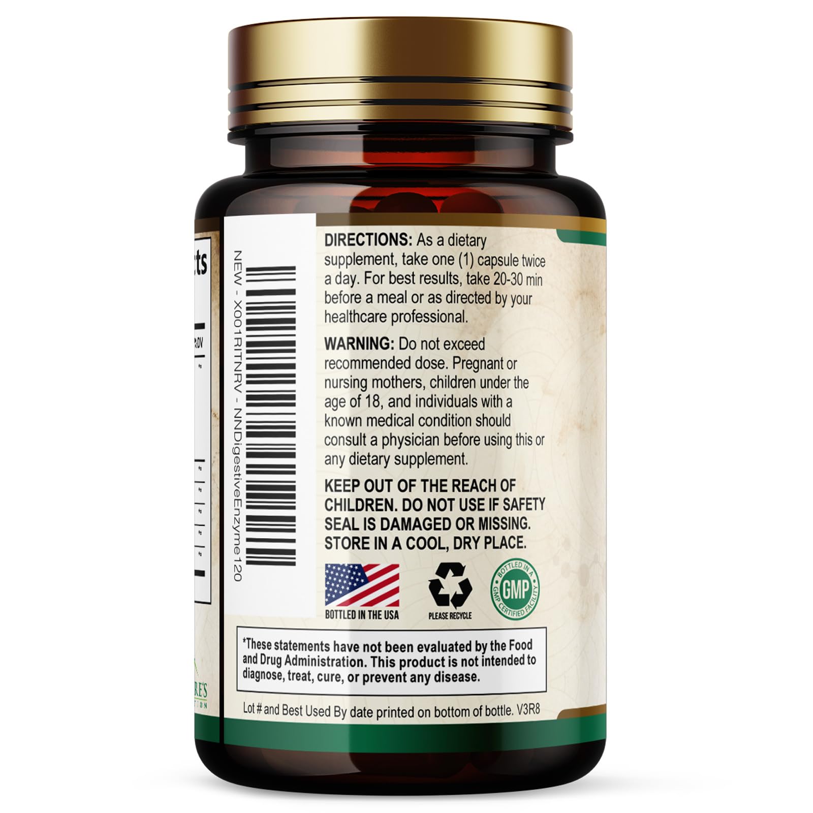 Nature's Nutrition sello de prueba de calidad cGMP y confianza