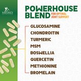 Nature's Nutrition collage de glucosamina, condroitina, MSM, cúrcuma y boswellia