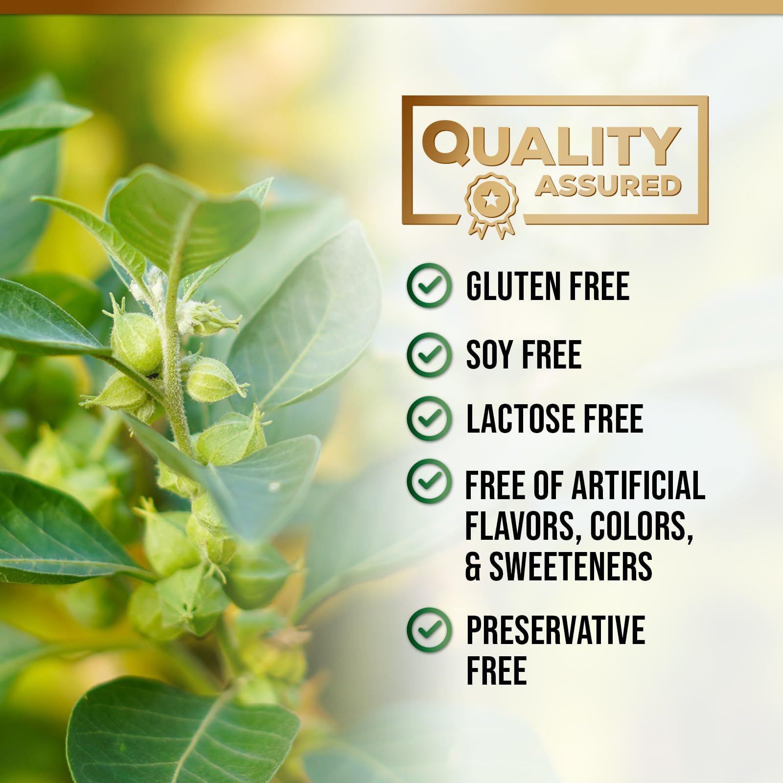 Nature's Nutrition bote junto a regla para comparación de tamaño