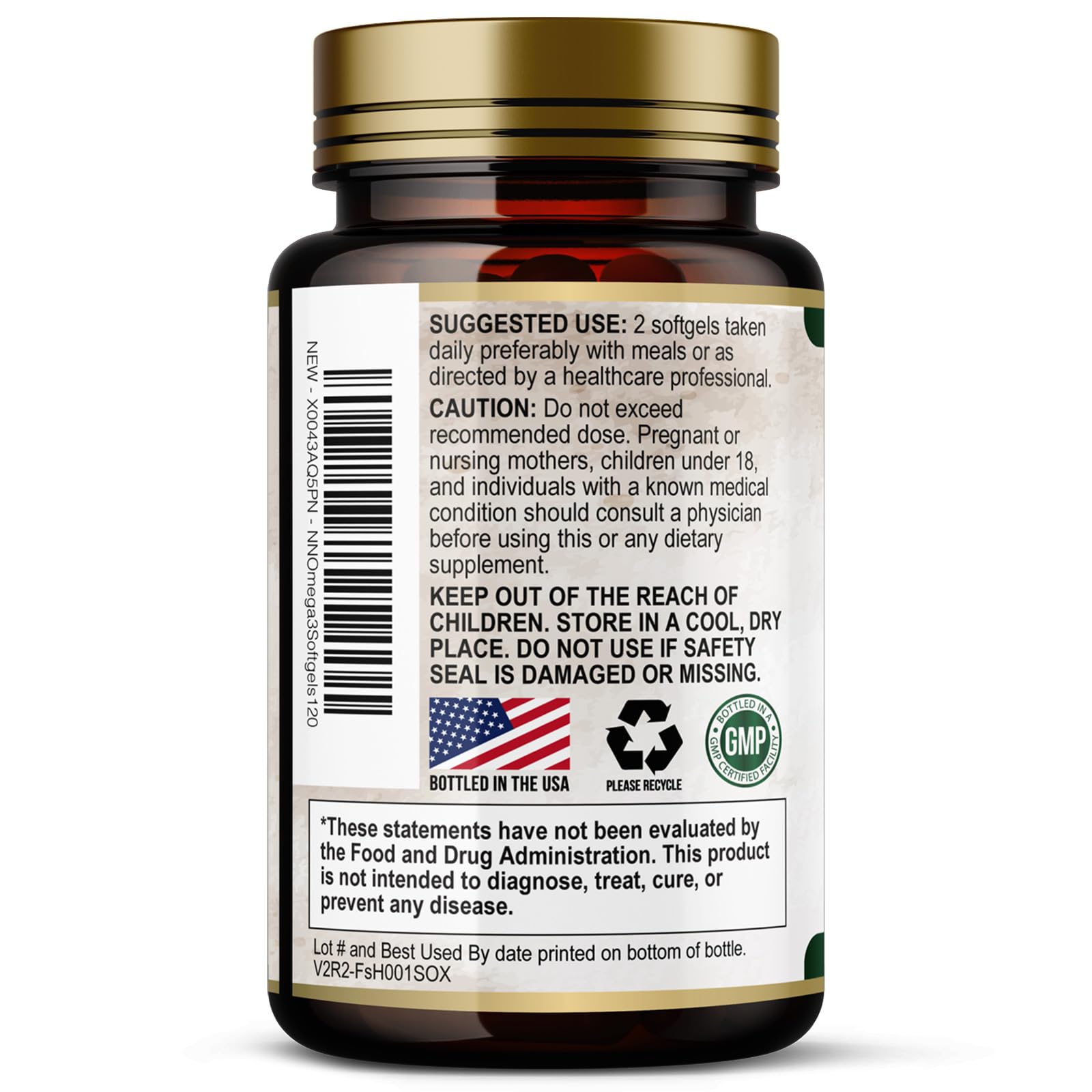Nature's Nutrition softgel junto a una moneda para comparar tamaño