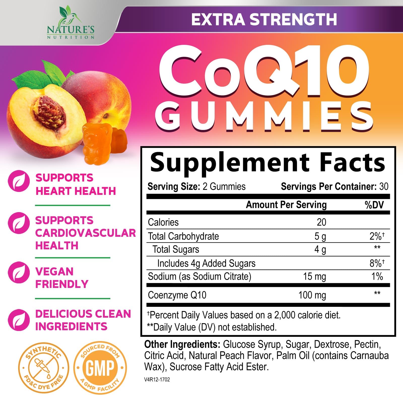 Nature's Nutrition gomita en primer plano con textura y aspecto apetecible