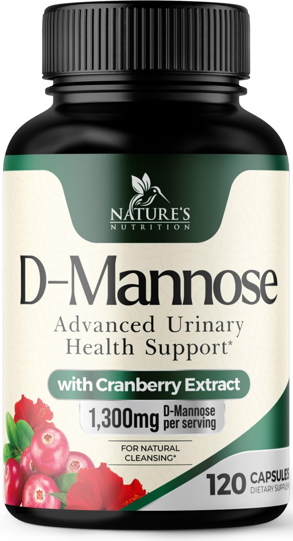 Nature's Nutrition envase frontal del suplemento, muestra dosis clara