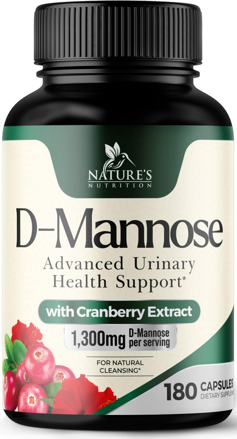 Nature's Nutrition frasco frontal mostrando etiqueta clara y beneficios