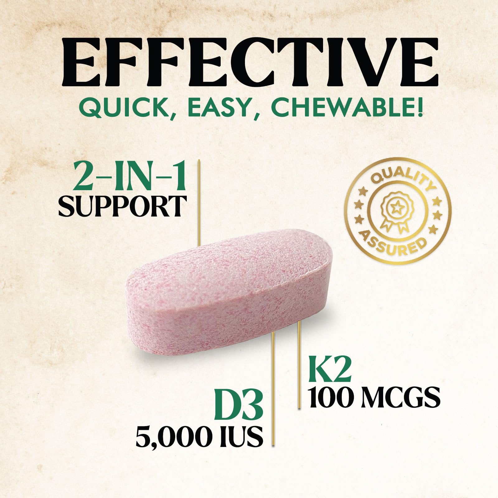 Nature's Nutrition tableta partida revela textura masticable y sabor berry apetecible