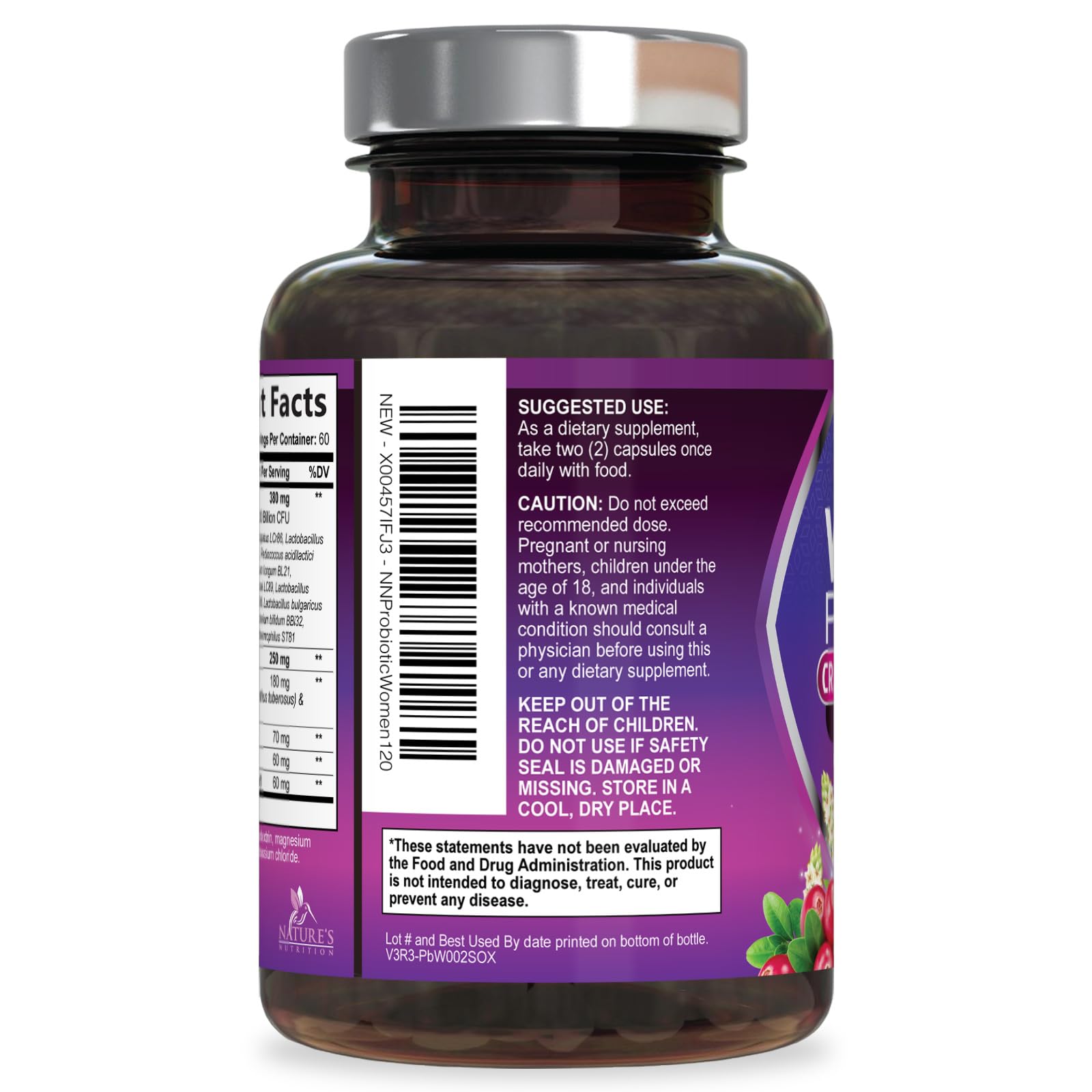 Nature's Nutrition detalle de Lactobacillus para equilibrio íntimo