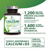Nature's Nutrition detalle de etiqueta con información de calcio y D3