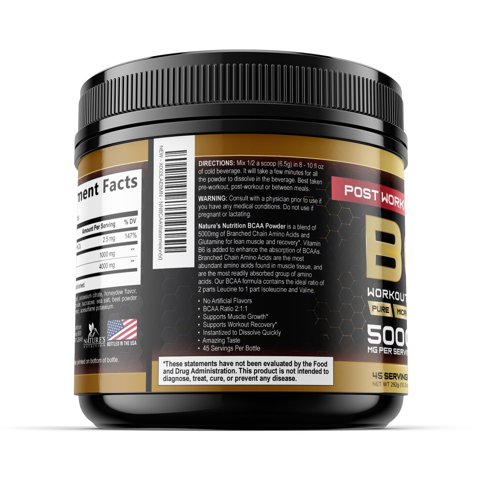 Nature's Nutrition tapa con sello mostrando almacenamiento seguro