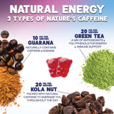 Nature's Nutrition gominola en mano listos para consumir antes de entrenar